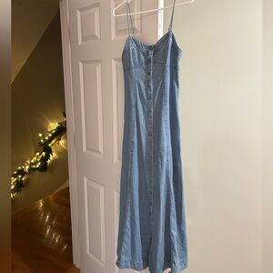Free People Just Jill Light Blue Smocked Denim Dress